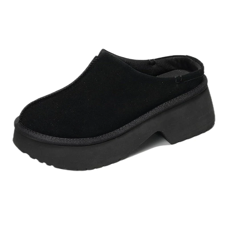 Damskie wsuwane chodaki z pianki Memory Foam z prawdziwego zamszu